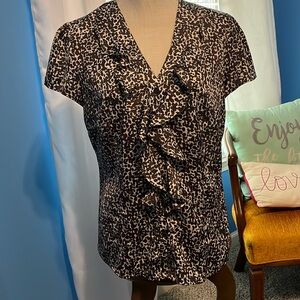 🏖️ Ann Taylor Animal Print Blouse, Size 8P